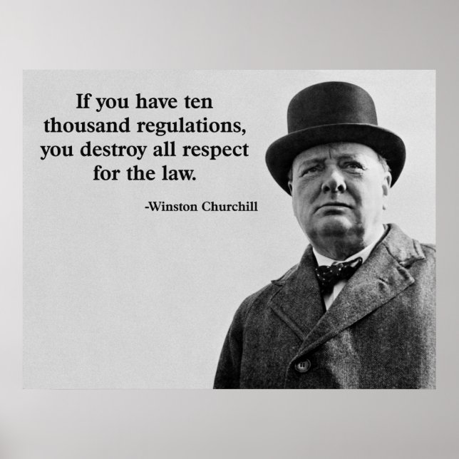 Churchill Regulations Quote Poster (Front)