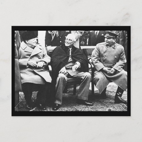 Churchill Roosavelt  Stalin _ At Yalta Postcard
