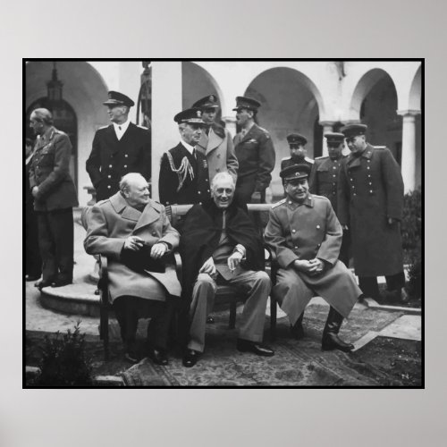 Churchill Roosevelt and Stalin __ Border Poster