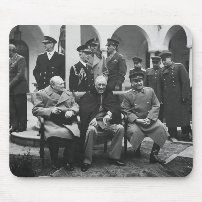 Churchill, Roosevelt, and Stalin Mouse Pad (Front)