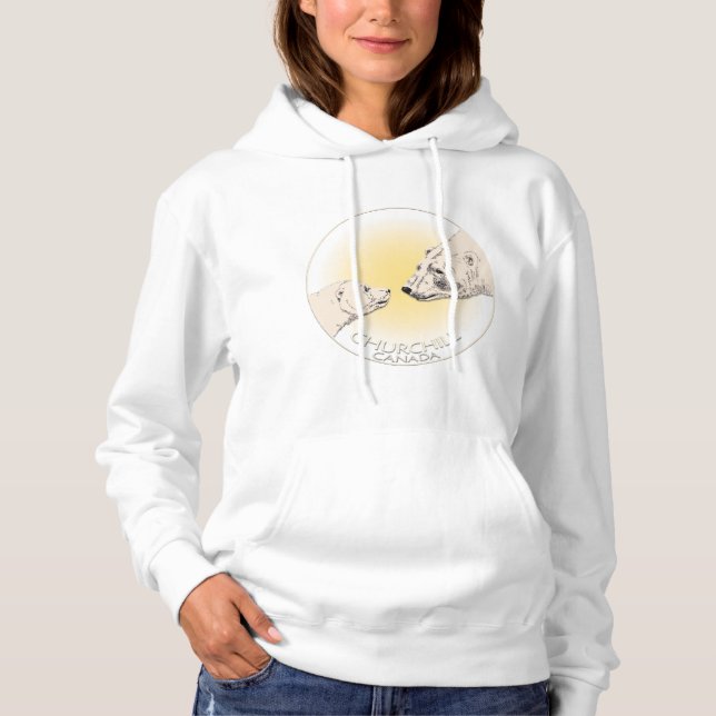 Churchill Souvenir Polar Bear Art Women's Hoodies (Front)