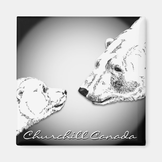 Churchill Souvenirs Polar Bear Art Magnets & Gifts (Front)