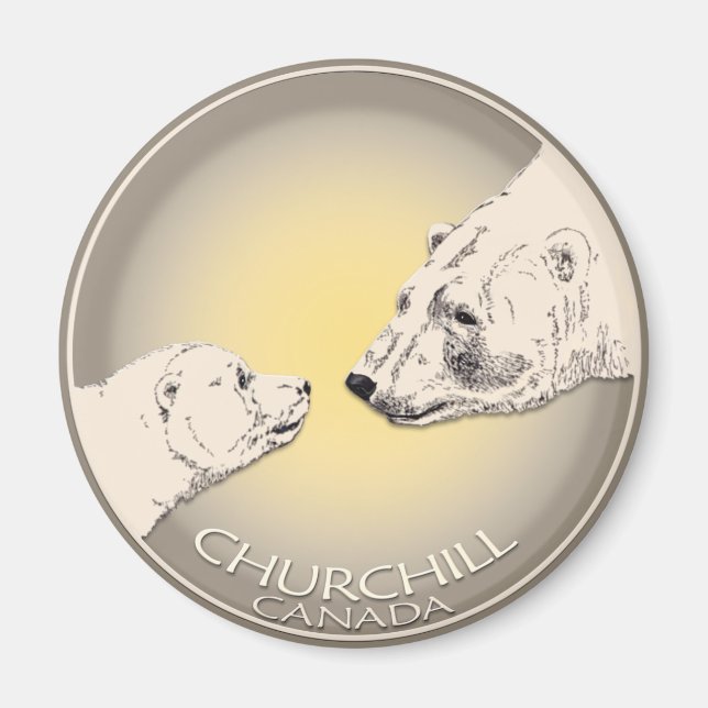 Churchill Souvenirs Polar Bear Art Magnets & Gifts (Front)