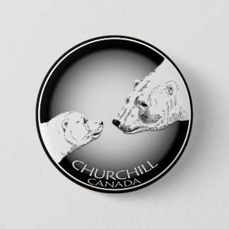 Churchill Souvenirs Polar Bear Art Shirts & Gifts Button