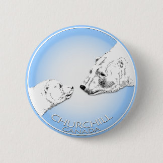 Churchill Souvenirs Polar Bear Art Shirts & Gifts Button