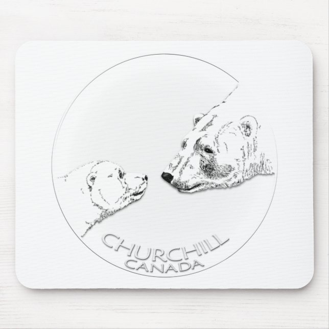 Churchill Souvenirs Polar Bear Art Shirts & Gifts Mouse Pad (Front)