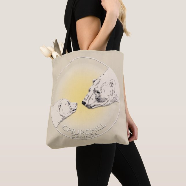 Churchill Souvenirs Polar Bear Art Shirts & Gifts Tote Bag (Close Up)