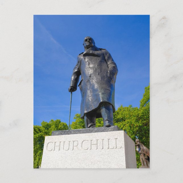 Churchill Statue, London UK Postcard (Front)