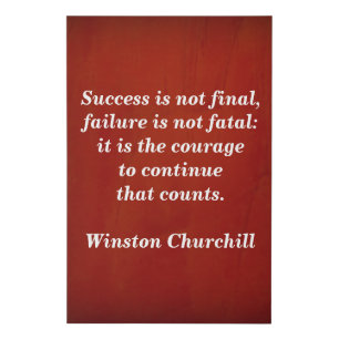 Churchill Success Quote Red Texture Faux Canvas Print