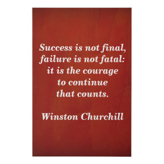 Churchill Success Quote Red Texture Faux Canvas Print