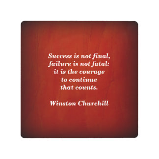 Churchill Success Quote Red Texture Metal Art