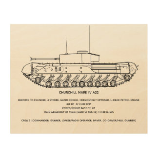 Churchill Tank MkIV Wood Wall Art