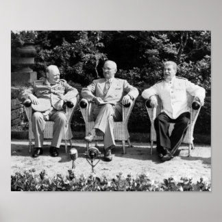 Churchill, Truman, and Stalin - Potsdam - 1945 Poster