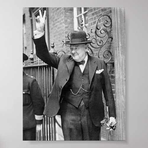 Churchill V sign Poster