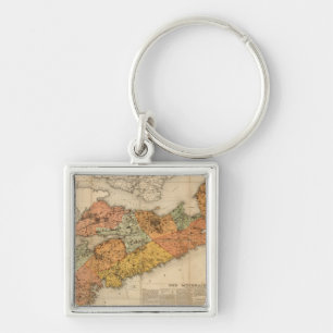 Church's mineral map of Nova Scotia Keychain