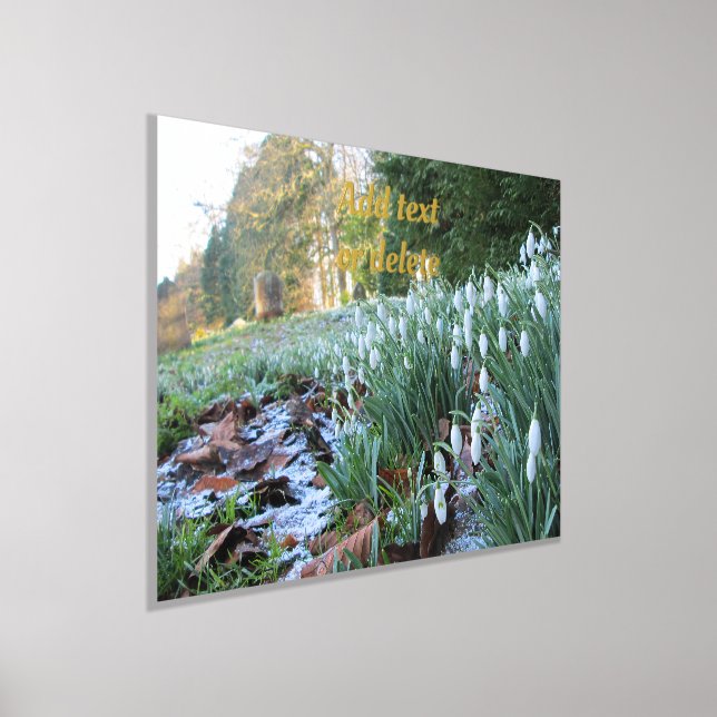 Churchyard Snowdrops in Light Snow - Personalized Foil Prints (Laydown)