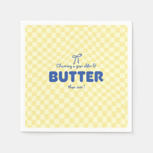 Churning a Year Older Butter Birthday Napkins
