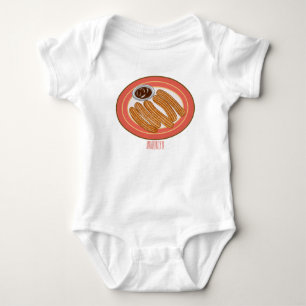 Churro cartoon illustration baby bodysuit