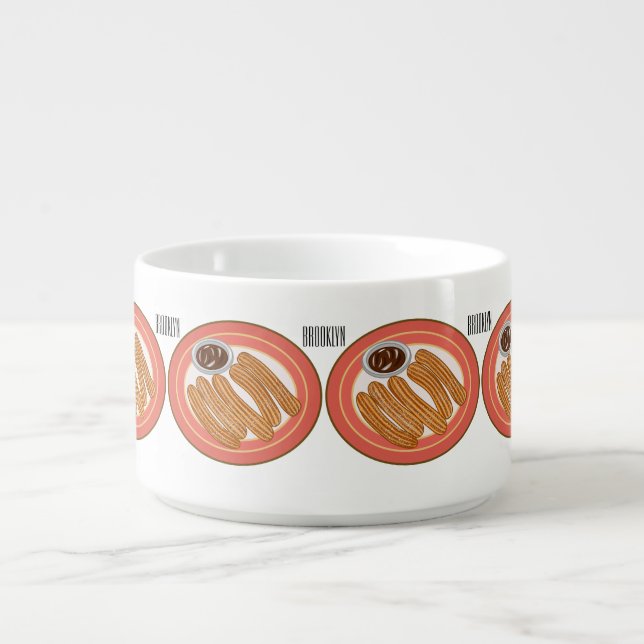 Churro cartoon illustration  bowl (Center)