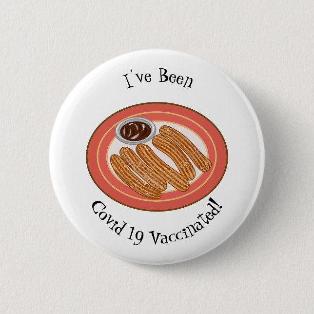 Churro cartoon illustration button (Front)
