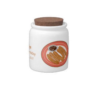 Churro cartoon illustration candy jar