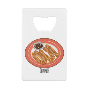 Churro cartoon illustration  credit card bottle opener