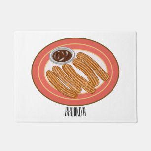 Churro cartoon illustration doormat