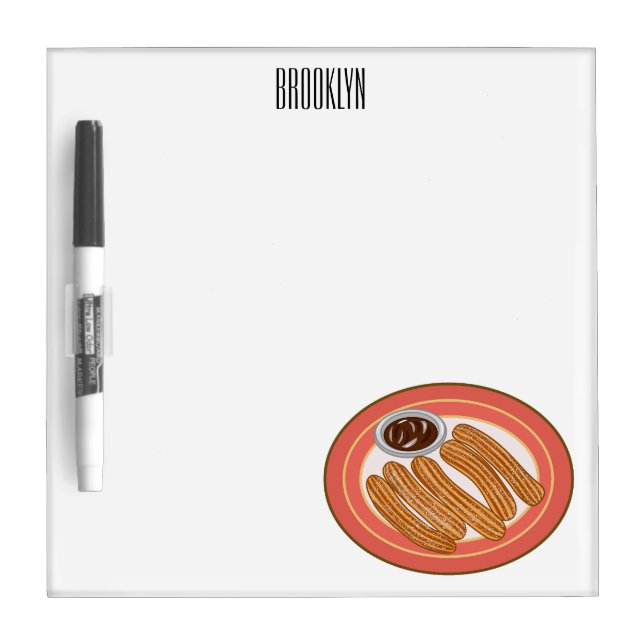 Churro cartoon illustration  dry erase board (Front)