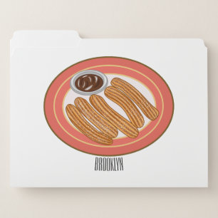 Churro cartoon illustration file folder