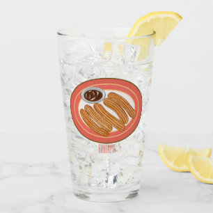 Churro cartoon illustration glass