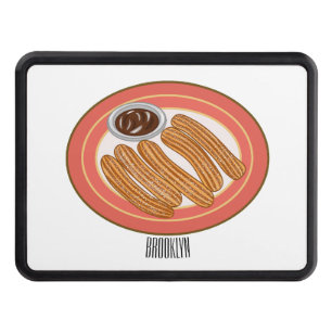 Churro cartoon illustration hitch cover