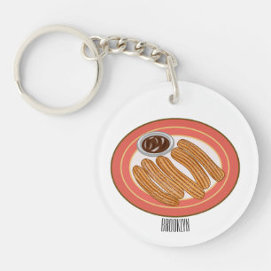 Churro cartoon illustration keychain