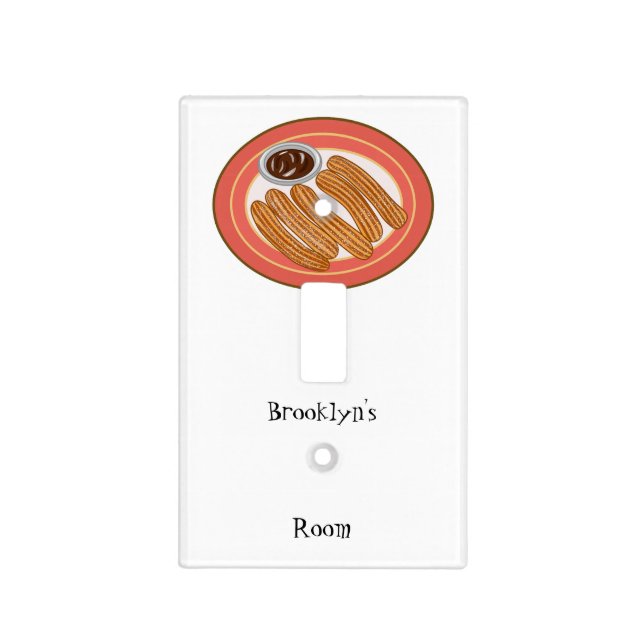 Churro cartoon illustration light switch cover (Front)