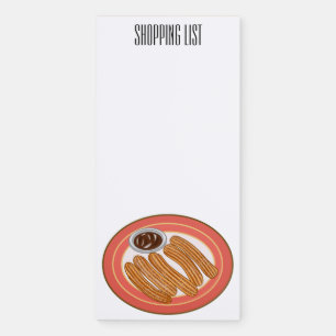 Churro cartoon illustration magnetic notepad