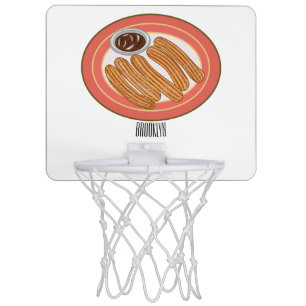 Churro cartoon illustration mini basketball hoop