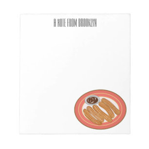 Churro cartoon illustration notepad