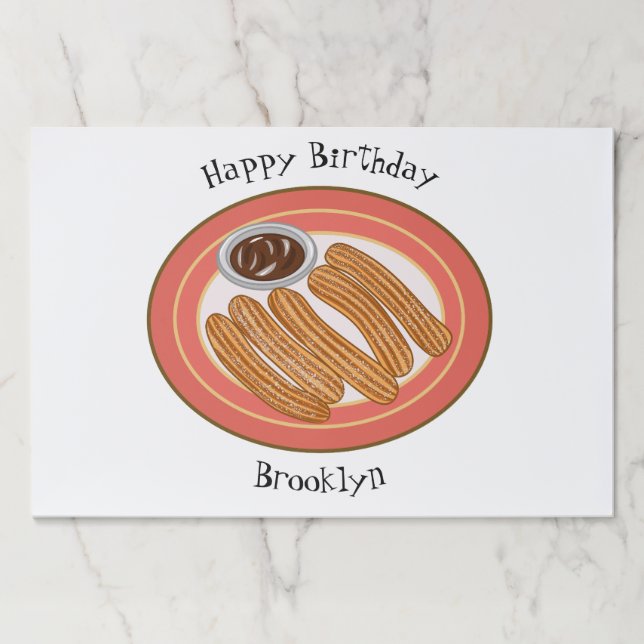 Churro cartoon illustration paper pad (Front)
