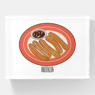 Churro cartoon illustration paperweight