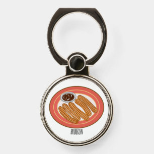 Churro cartoon illustration phone ring stand