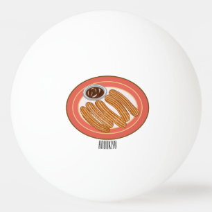 Churro cartoon illustration ping pong ball
