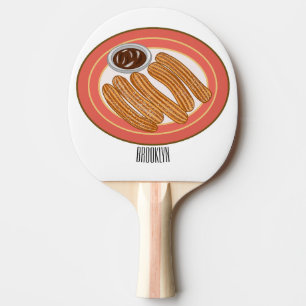 Churro cartoon illustration ping pong paddle