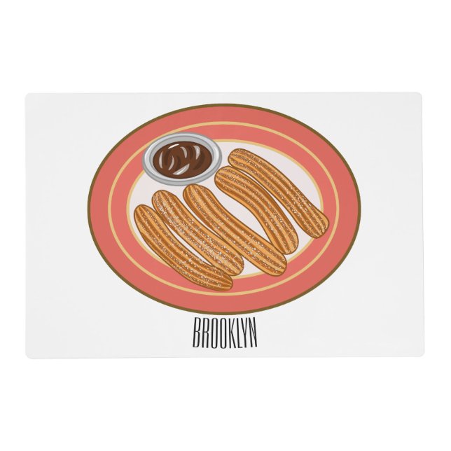 Churro cartoon illustration  placemat (Front)