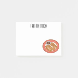 Churro cartoon illustration post-it notes