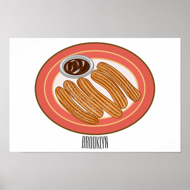 Churro cartoon illustration poster (Front)
