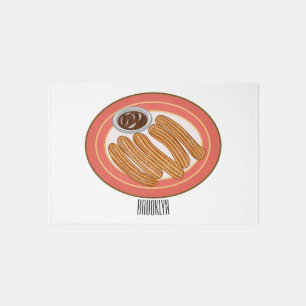 Churro cartoon illustration rug