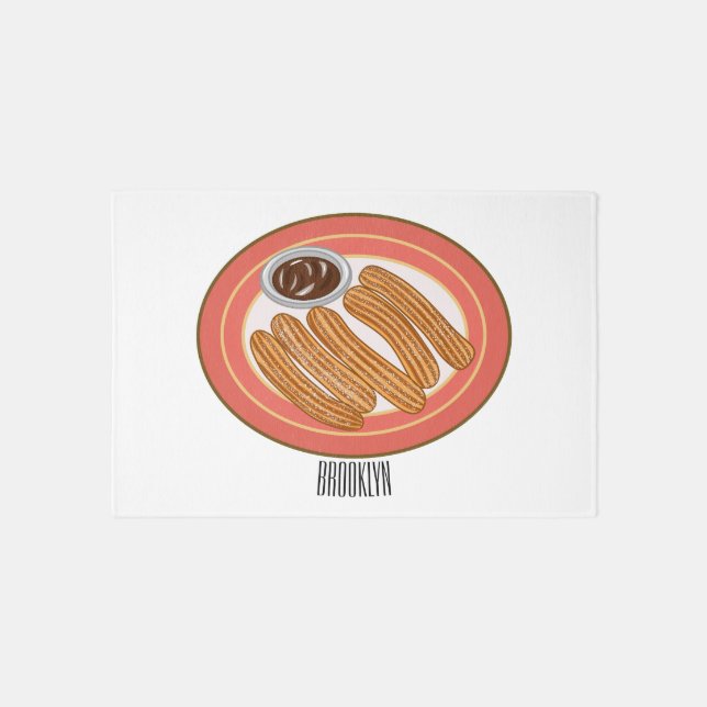 Churro cartoon illustration  rug (Front)