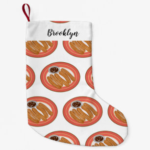 Churro cartoon illustration small christmas stocking