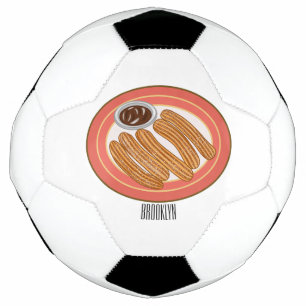 Churro cartoon illustration soccer ball