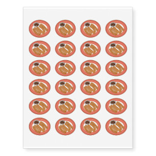 Churro cartoon illustration temporary tattoos