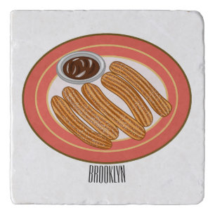 Churro cartoon illustration trivet